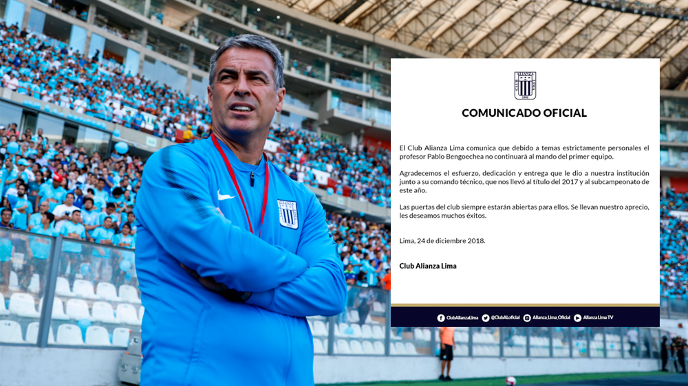 Alianza Lima Hizo Oficial La Salida De Pablo Bengoechea Como Entrenador