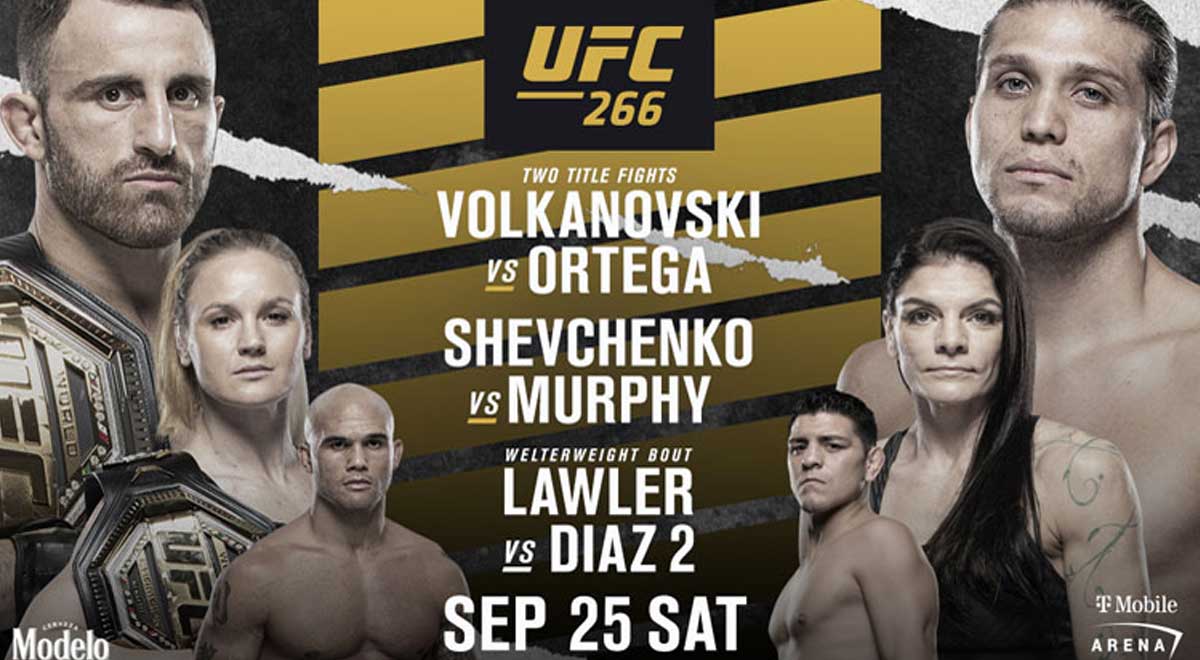 UFC 266 EN VIVO, Volkanoski vs. Ortega: hora y TV para ver pelea estelar