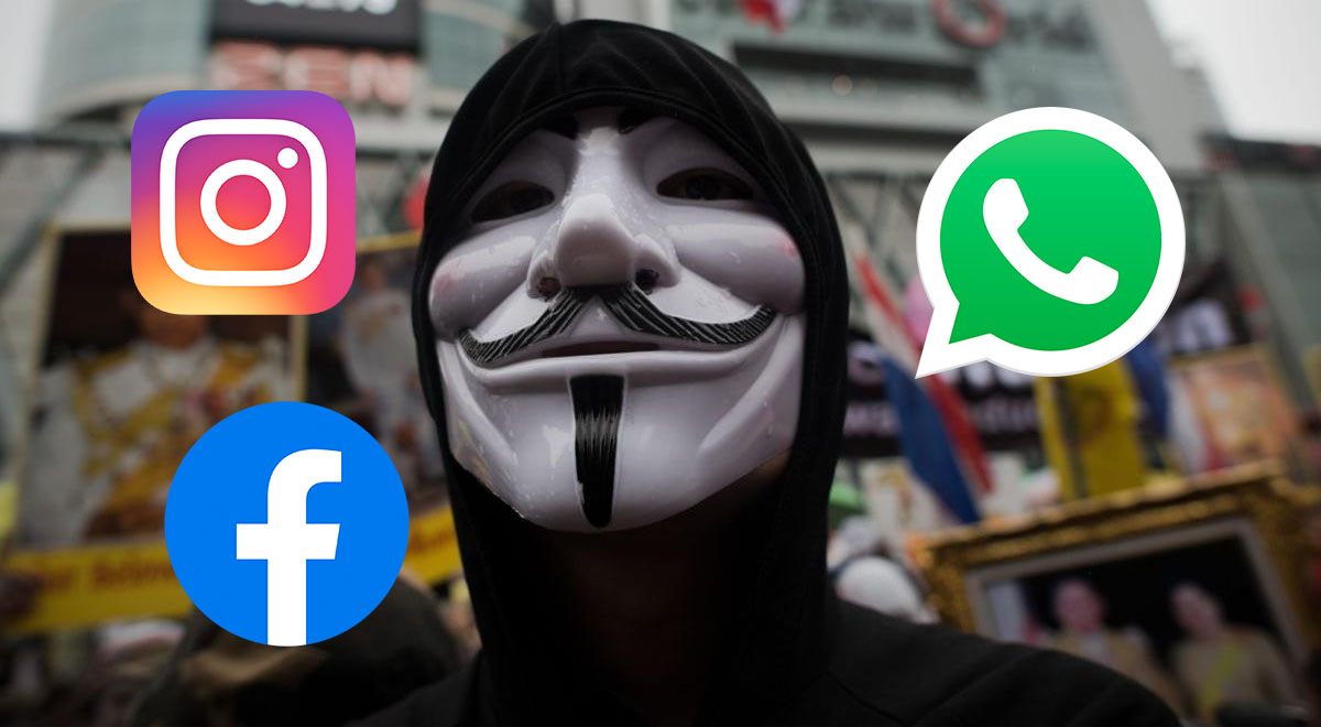 Anonymous envía mensaje tras caída de WhatsApp, Facebook e Instagram