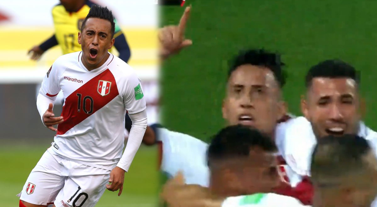 Gol de Christian Cueva para poner el 1-0 a favor de Perú sobre Chile