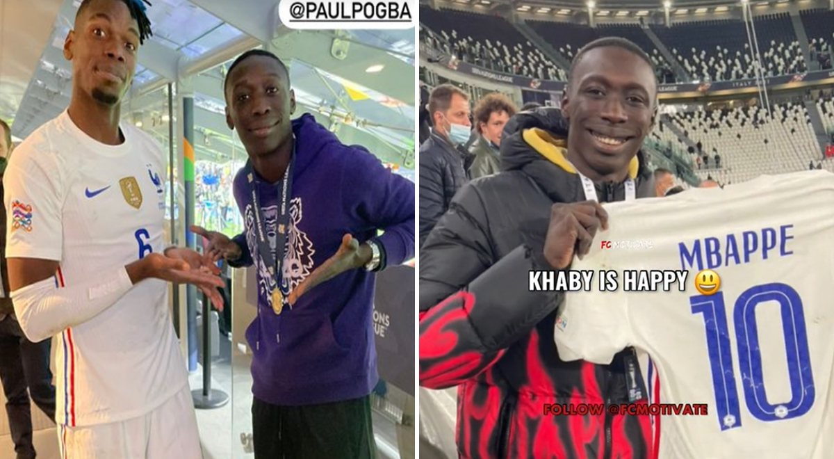 Khaby Lame conoció a Pogba y Mbappé en la final de la UEFA Nations League