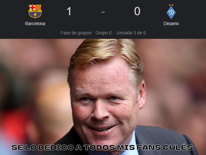 Mira los mejores memes tras el triunfo del Barcelona sobre Dinamo Kiev en la Champions