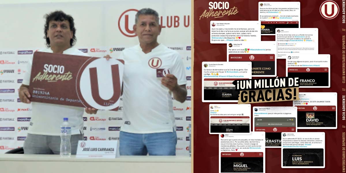 Univeritario reported that Socio Adherente raised 1 million soles in less than 5 days.