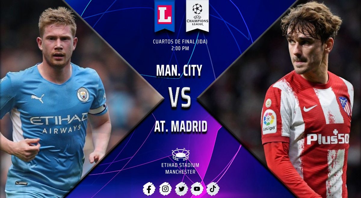 ⦿ ESPN en vivo, Manchester City vs. Atlético de Madrid: 0-0 por Champions League