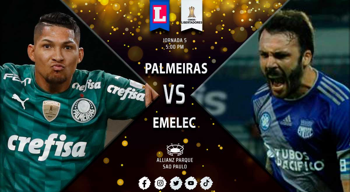 Palmeiras 1-0 Emelec EN VIVO online y gratis por internet: en directo, partido por Copa Libertadores