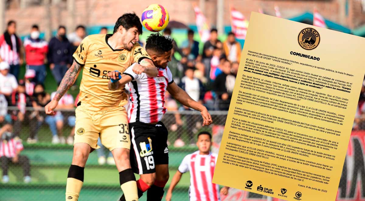 Cusco FC acusa a Unión Huaral de 