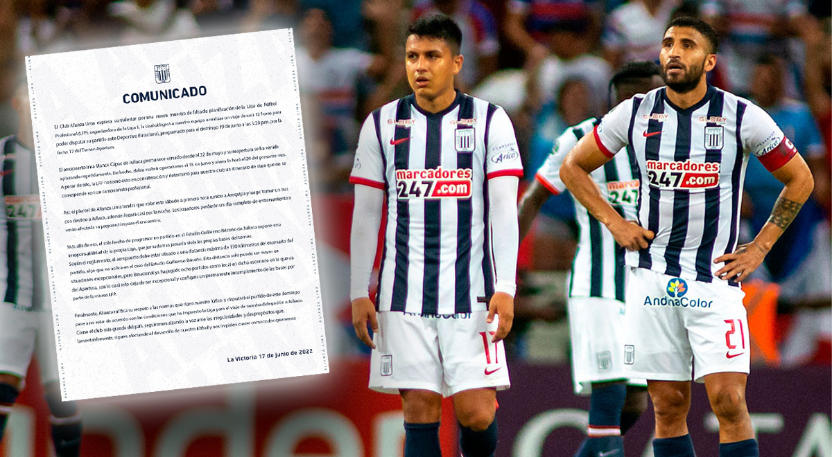 Alianza Lima expresó su malestar con la Liga 1: 