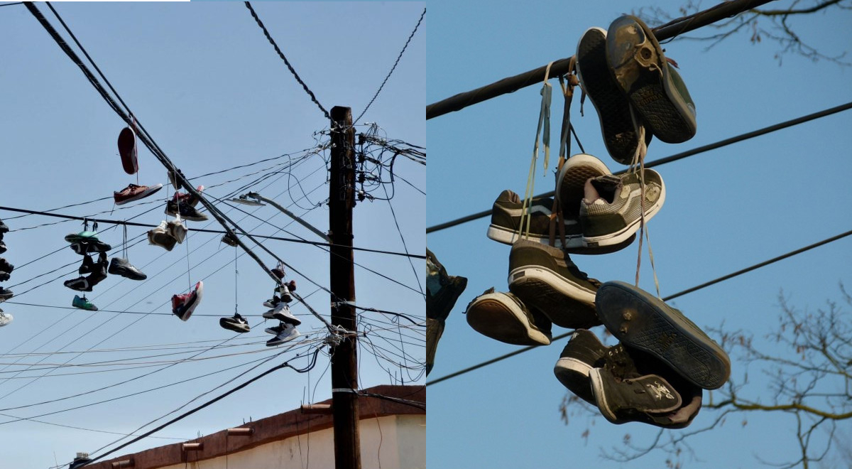 ¿Qué significan las zapatillas colgadas en cables eléctricos?