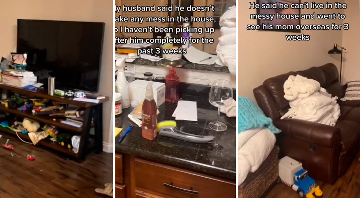 Mujer reta a su esposo a vivir sin la limpieza en el hogar, por decirle 'floja' 