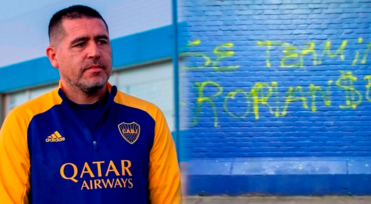 Hinchas de Boca pintaron la Bombonera con un mensaje a Riquelme: 