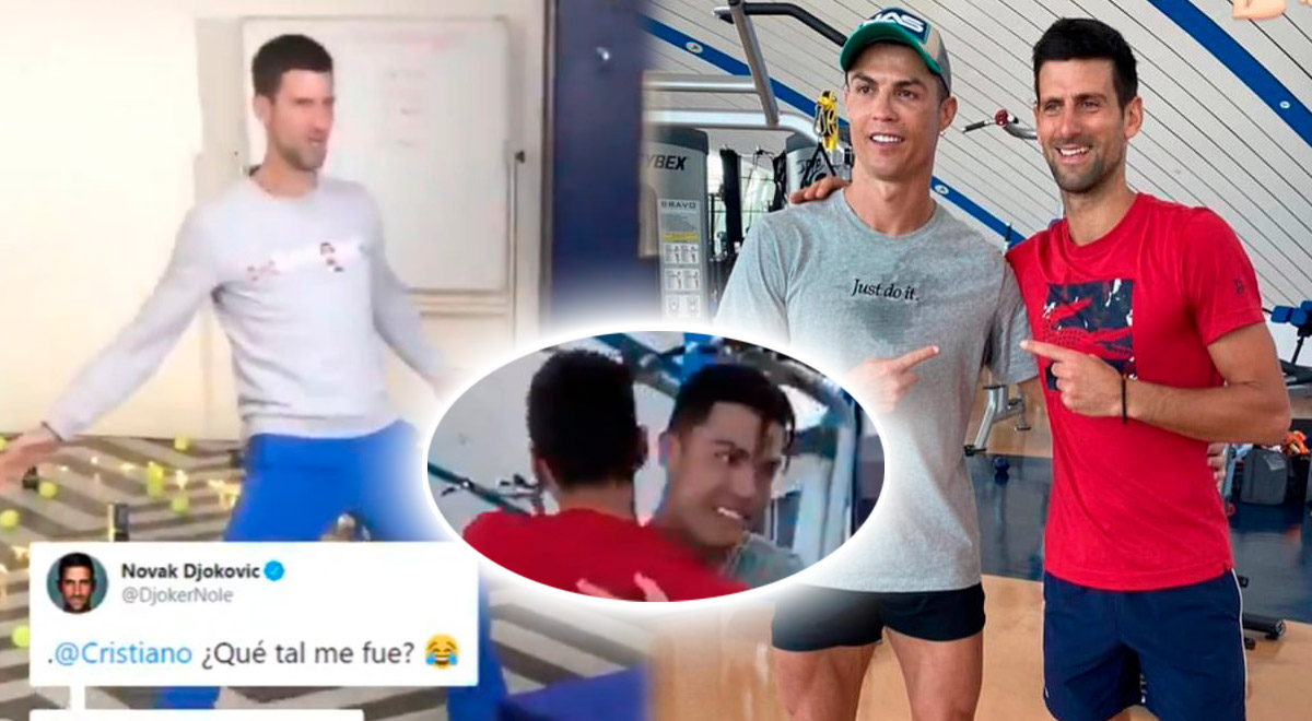 Novak Djokovic celebró a lo Cristiano Ronaldo y portugués tuvo divertida reacción 