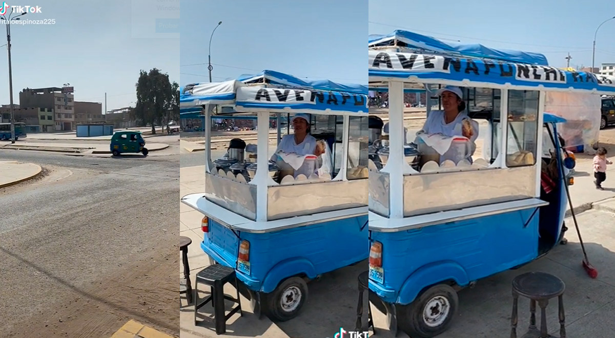 Vendedora peruana modifica mototaxi ‘torito’ y lo convierte en su puesto de desayunos