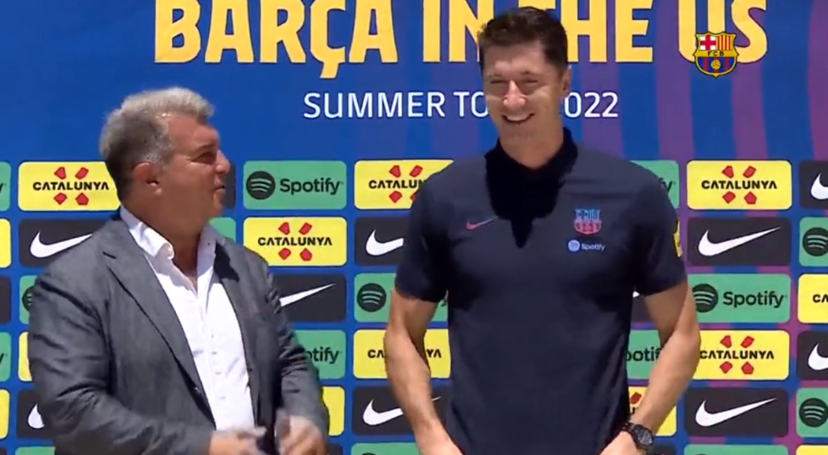 Robert Lewandowski fue presentado como flamante fichaje de Barcelona en Miami