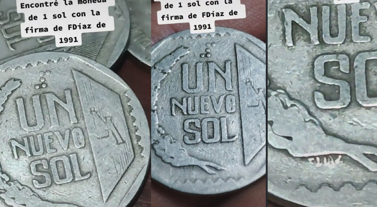 Peruano encuentra moneda S/. 1 con la firma 'F. Díaz' y genera asombro en TikTok
