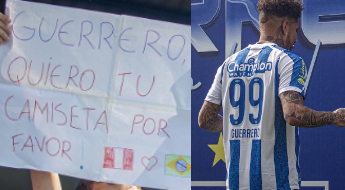 Paolo Guerrero emocionó a hinchada de Avaí FC al regalar su camiseta a pequeño hincha