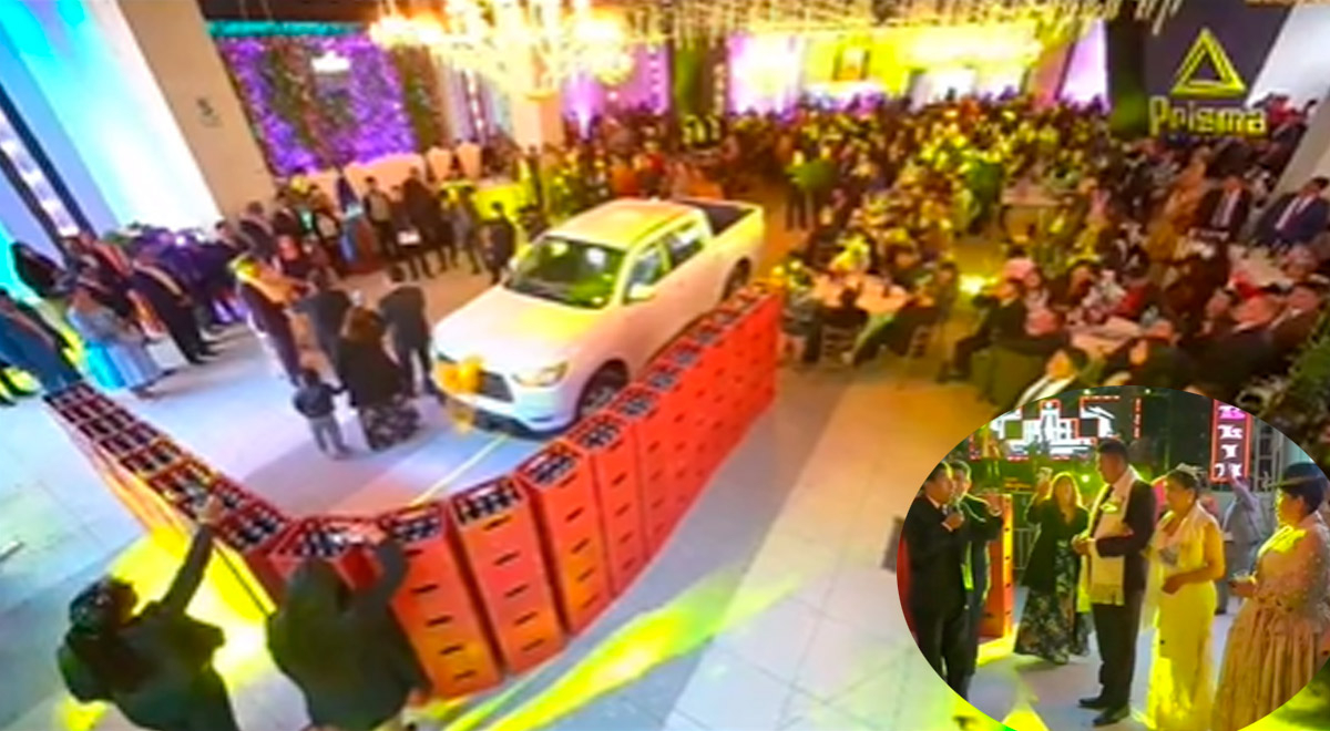 Peruanos se casan en Puno y reciben una camioneta 0 km como 'humilde' regalo