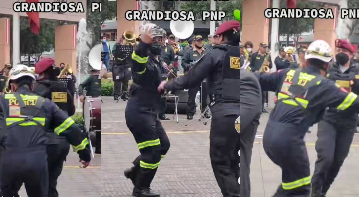 TikTok: Agentes de la PNP se lucen con los 'pasos prohibidos' en plena calle por Fiestas Patrias