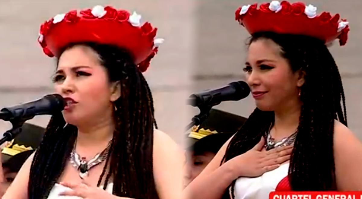 Lilia Cornelio, participante de Perú tiene talento, cantó el himno nacional en quechua