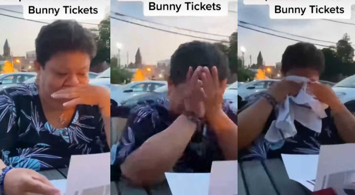 Mujer rompe en llanto al recibir entrada para show de Bad Bunny por su cumpleaños