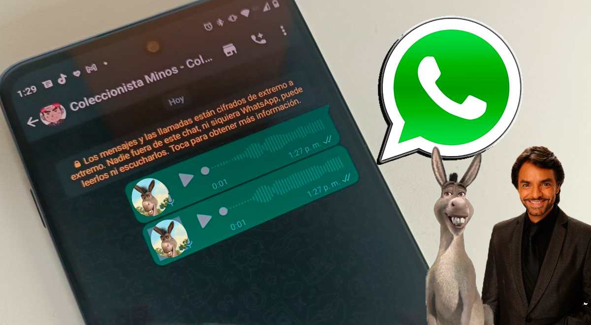 Truco de WhatsApp te permite enviar audios con la voz de Eugenio Derbez como el burro de Sherk