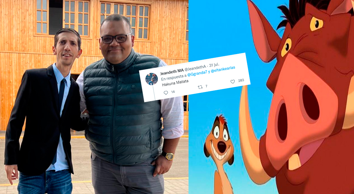 Giancarlo Granda announces interview with 'Tanque' Arias and users compare them to Timon and Pumba.