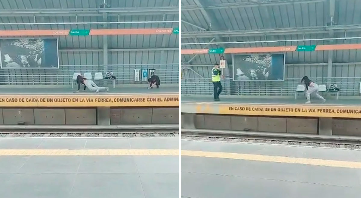 TikTok: tries to record Anitta's dance move in train station and security steps in to remove her.