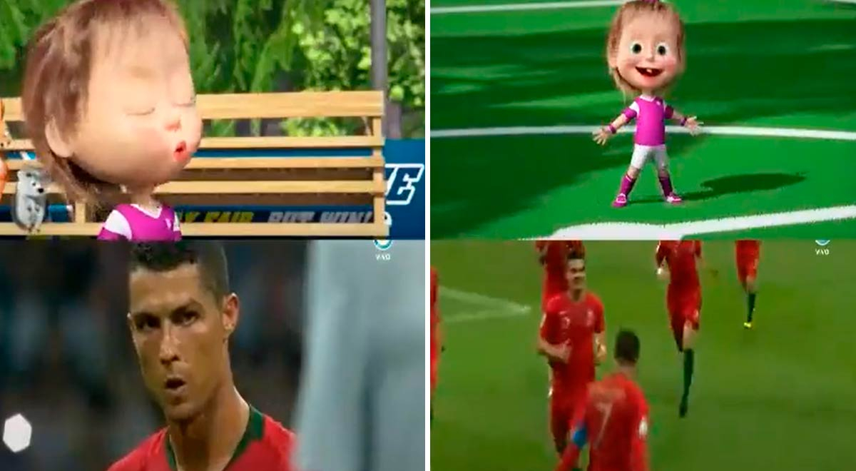 Gol de Cristiano Ronaldo en Rusia 2018 recibe increíble homenaje en 'Masha y el Oso'