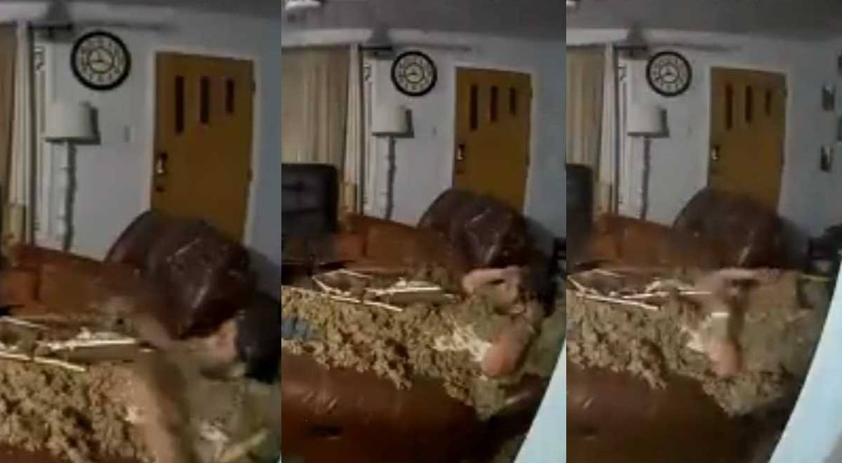 Viral: Techo de casa cae sobre un hombre pero este sorprende con su reacción bastante peculiar