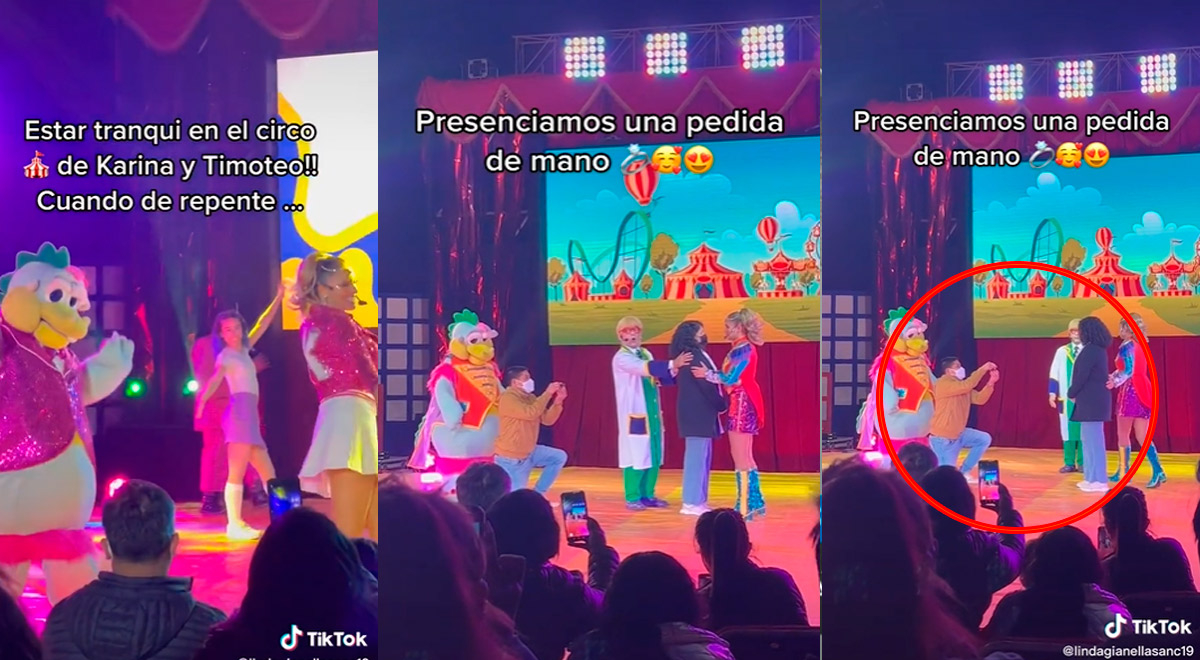 Lleva a su novia al circo de Karina y Timoteo, le pide matrimonio y tierna escena es viral