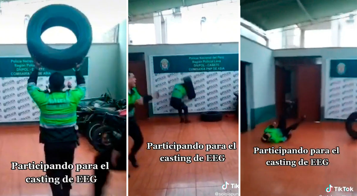 TikTok: Policías compiten a lo Esto es Guerra y un agente sufre aparatoso blooper 