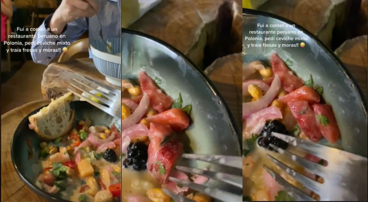 TikTok: peruana pide ceviche en Polonia y se lo sirven con fresas y moras 