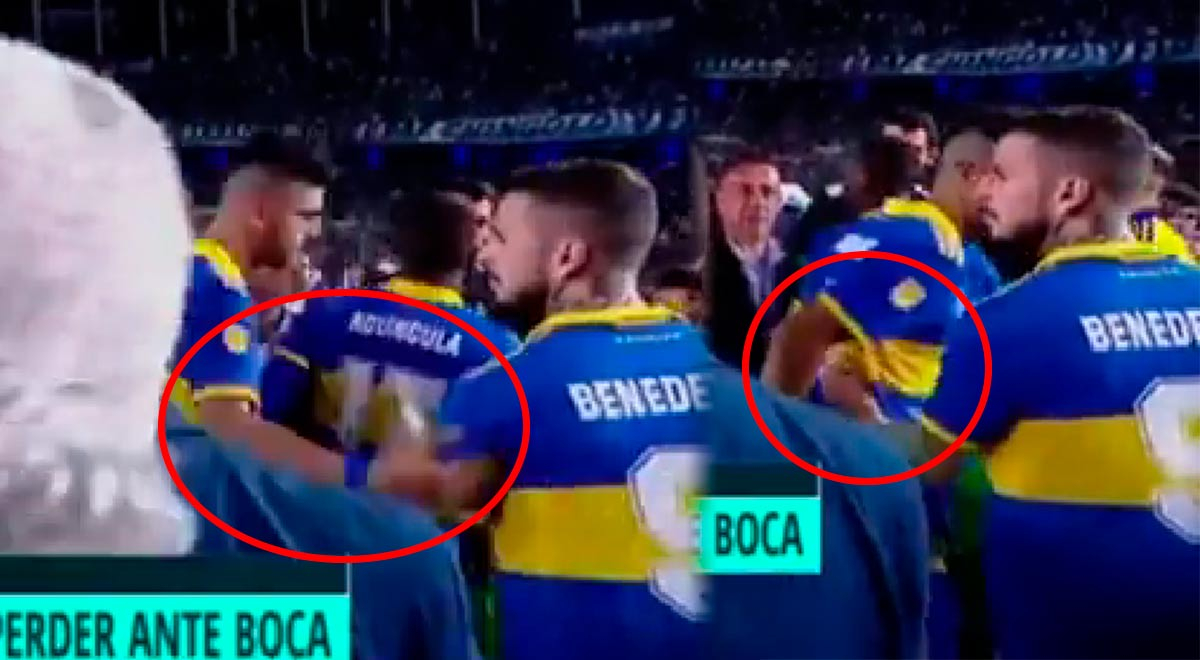 Zambrano y Benedetto se dieron la mano al término del Boca Juniors vs. Racing Club