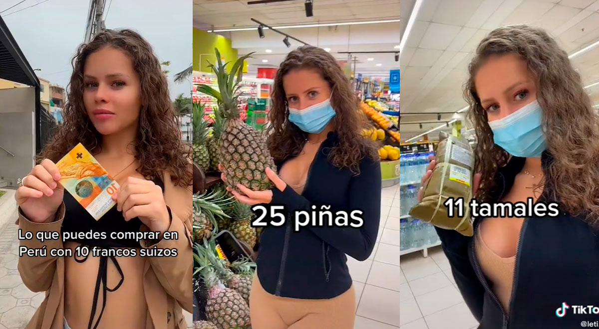 TikTok: modelo europea muestra lo que puedes comprar en Perú con 10 francos suizos