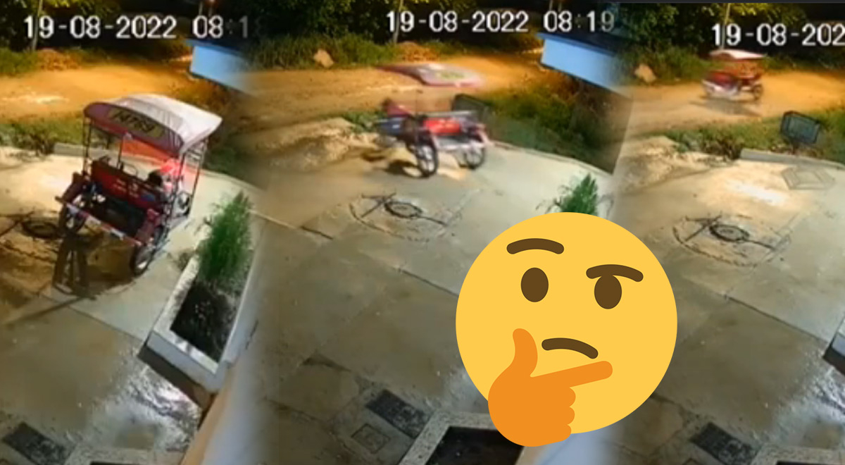'Mototaxi fantasma' se mueve sola, dobla y cae en acequia sorprendiendo a internautas