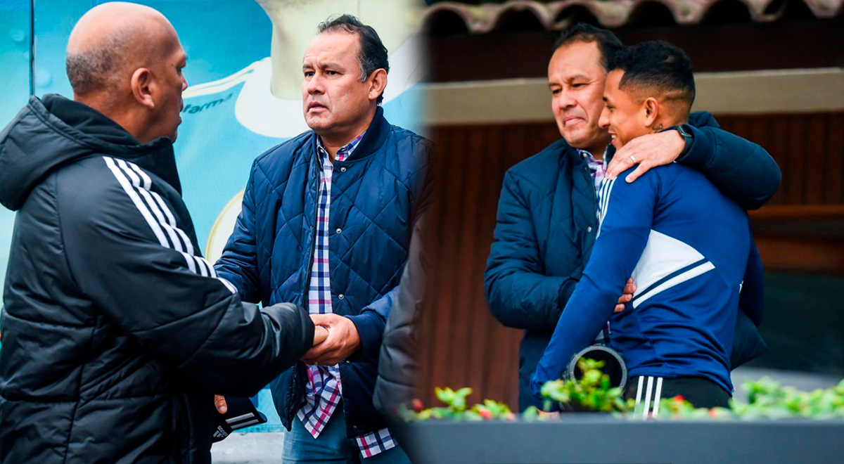 Juan Reynoso y Yoshimar Yotún: el efusivo encuentro tras su visita a Sporting Cristal