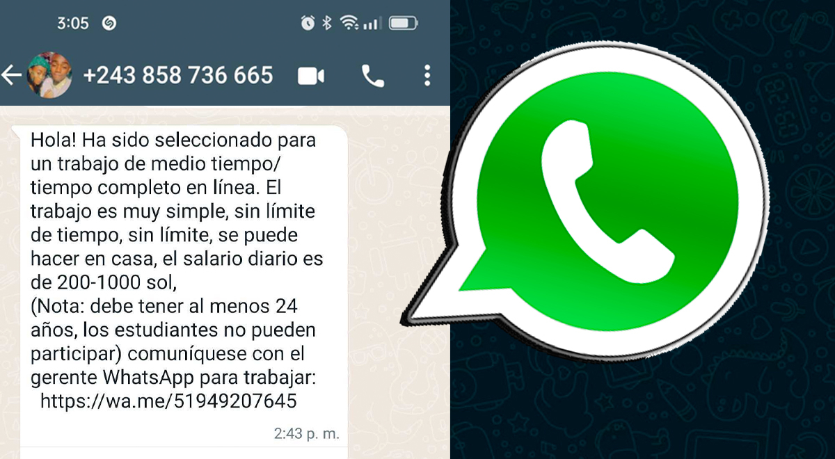 WhatsApp: 'Vas a ganar 1000 soles al día', nueva modalidad de estafa alerta a usuarios