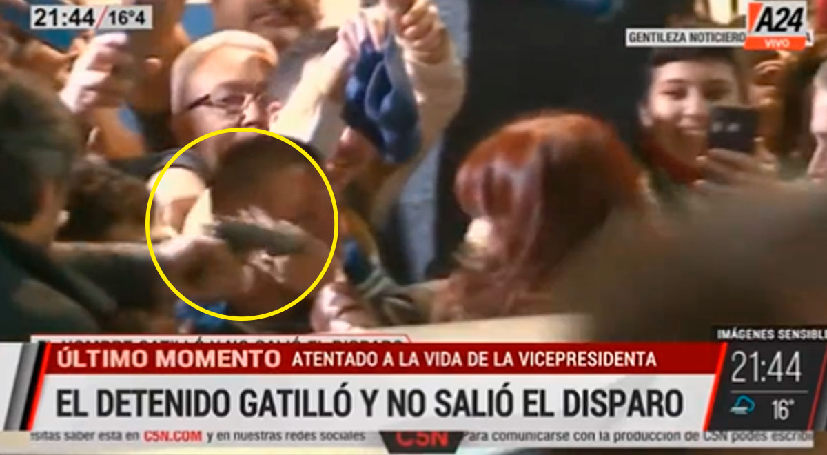 Cristina Kirchner: sujeto le apuntó con un arma, jaló el gatillo pero no salió la bala