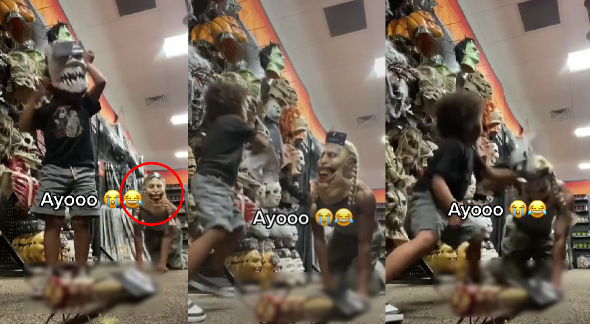 TikTok: quiso asustar a niño con una máscara de Halloween, pero se llevó gran lección