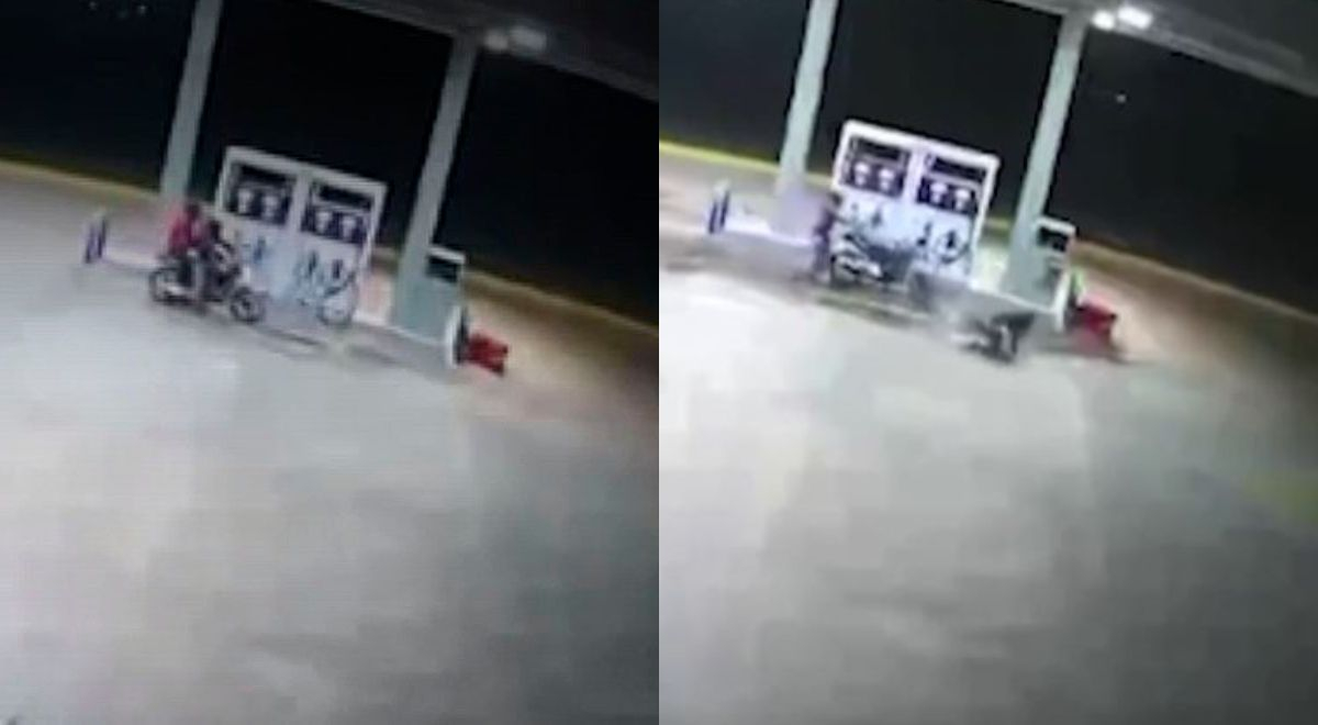 Trabajador de grifo frustró robó arrojando gasolina a los delincuentes 