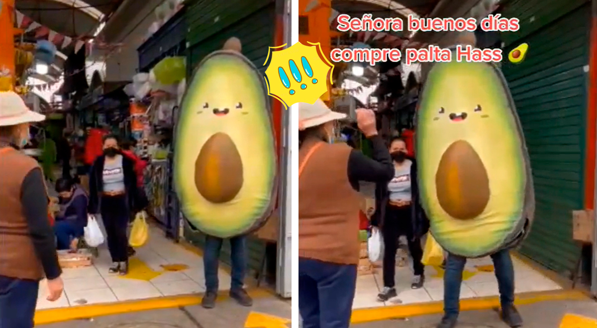 TikTok: hombre vestido de palta infunde terror a desprevenida mujer en mercado