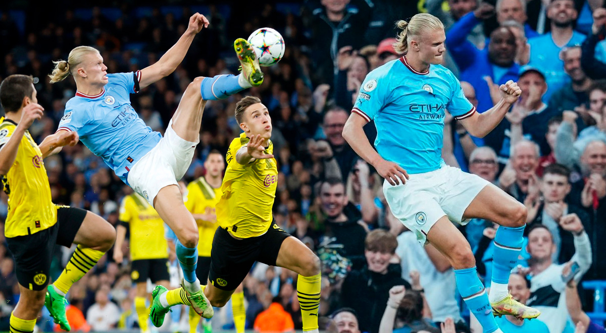 ¡Enorme Haaland! Manchester City venció 2-1 al Dortmund con golazo del noruego