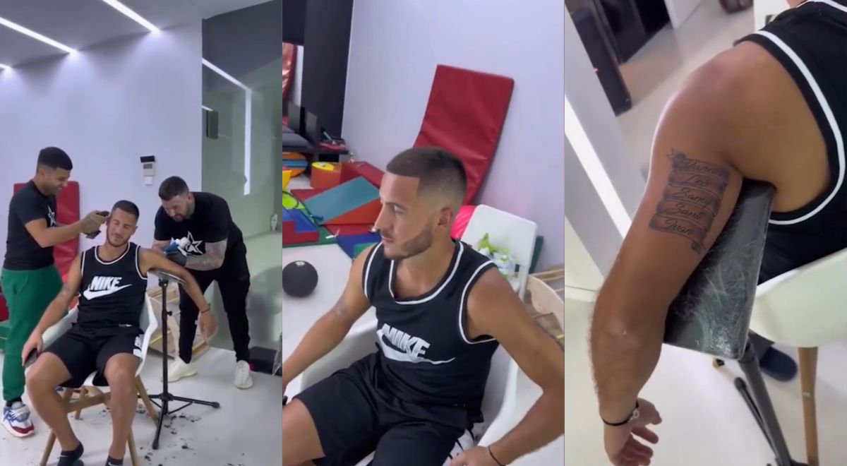 Eden Hazard impresiona con nuevo look y se tatúa el nombre de sus 5 hijos