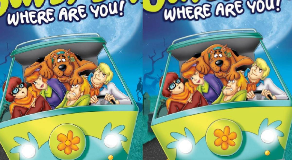 Encuentra las 3 diferencias en Scooby-Doo: ¿Lo lograrás en 8 segundos?