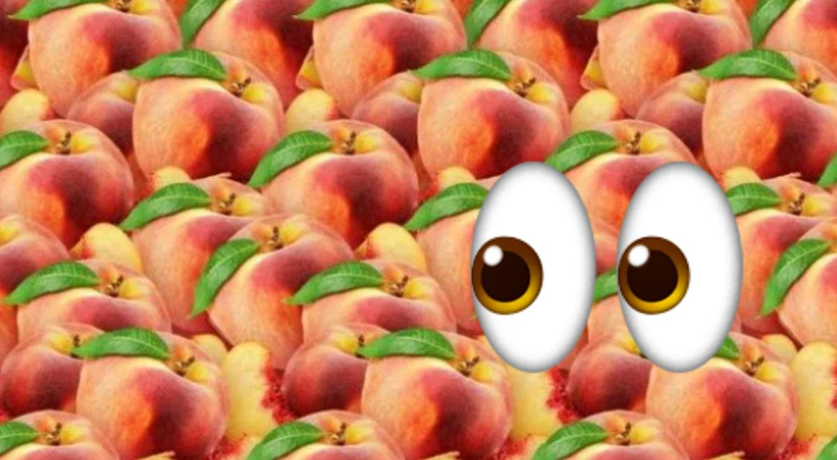 ¿Podrás encontrar la manzana camuflada entre los duraznos? Tienes solo 5 segundos para lograrlo