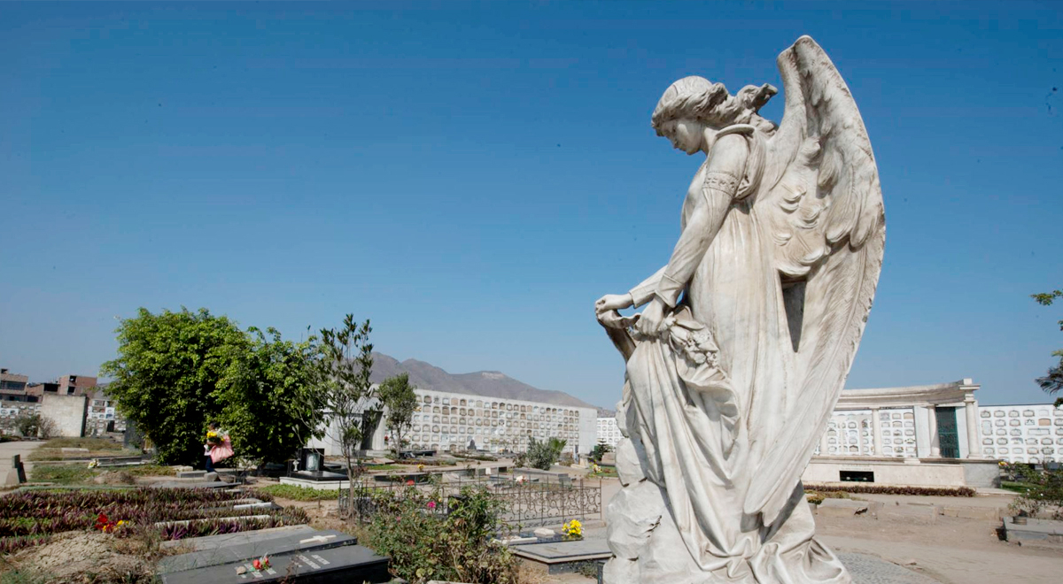 ¿Qué personajes históricos del Perú están enterrados en el cementerio El Ángel?