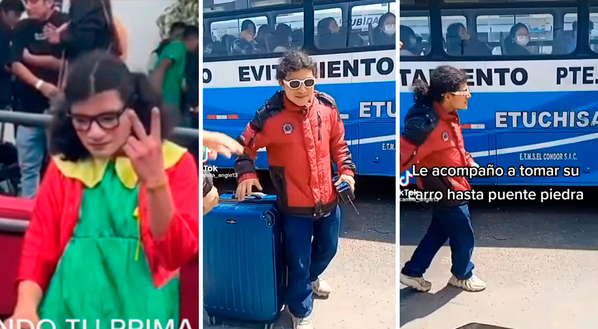 TikTok: captan perdida a la 'Chilindrina huachana' y le ayudan a subir a 'El Chino'