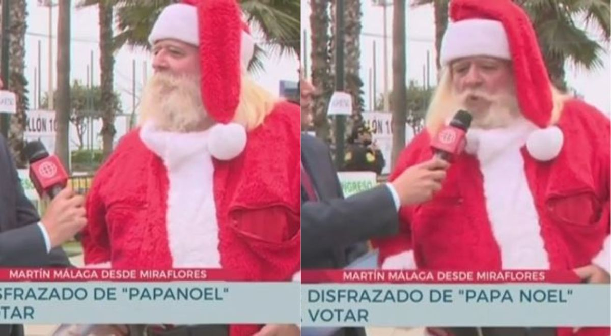 Elecciones 2022: 'Papá Noel' llegó a su local de votación y pidió seguridad ciudadana