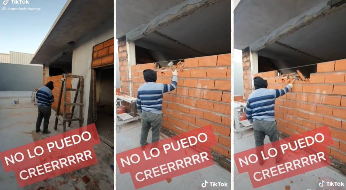 TikTok construye mal la pared de una mansión dueño estalla de ira y