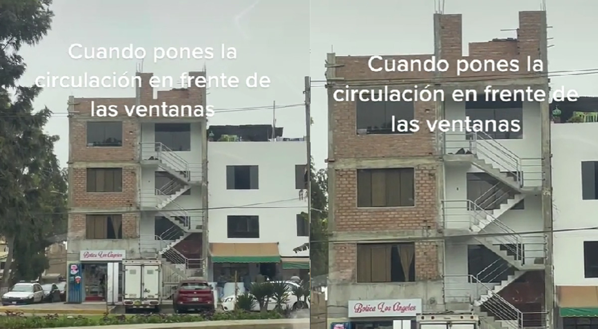 TikTok: joven construye escalera y tapa las ventanas de los 4 pisos de su casa 