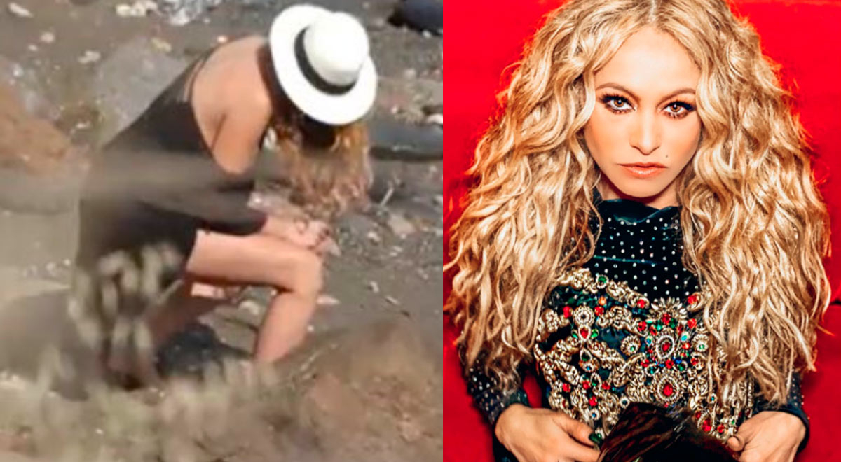 Captan a Paulina Rubio haciendo sus necesidades a orillas del mar